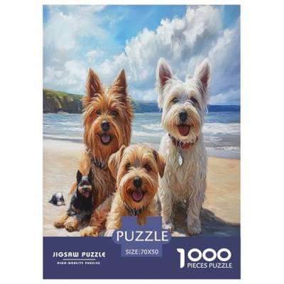 West Highland Weißer Terrier Puzzle 1000-teilige Schwer Puzzle Spielzeug Lernspiel Impossible Herausforderungsspielzeug Für Erwachsene Und Kinder Ab 14 Jahren 70x50cm/1000pcs von ChengzeTCo